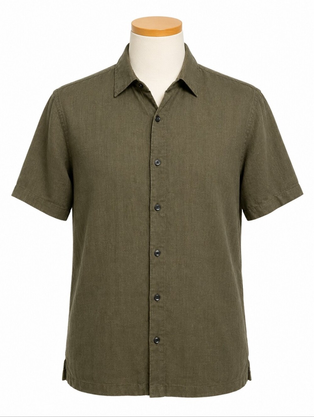 Theory Men's Dark Green Linen Short Sleeve Button Down Shirt Sz XS Casual Beach